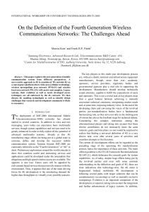 On the Definition of the Fourth Generation Wireless Communications