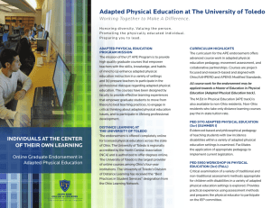 adapted Physical education at the university of toledo