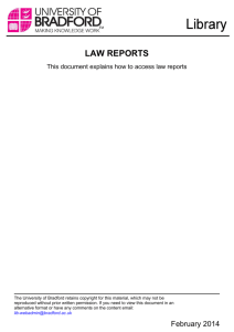 law reports - University of Bradford