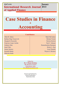Case Studies in Finance Accounting