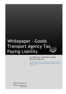 Whitepaper - Goods Transport Agency Tax Paying Liability
