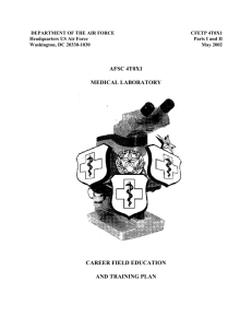 AFSC 4T0X1 MEDICAL LABORATORY CAREER FIELD