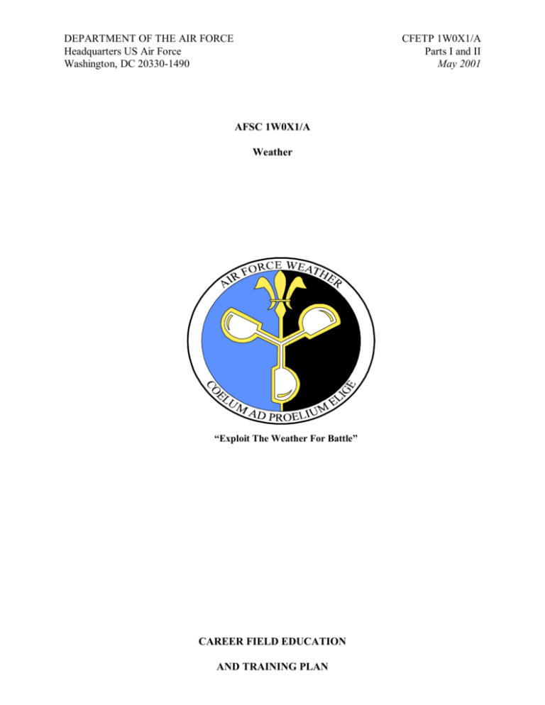 department of the air force cfetp 1w0x1