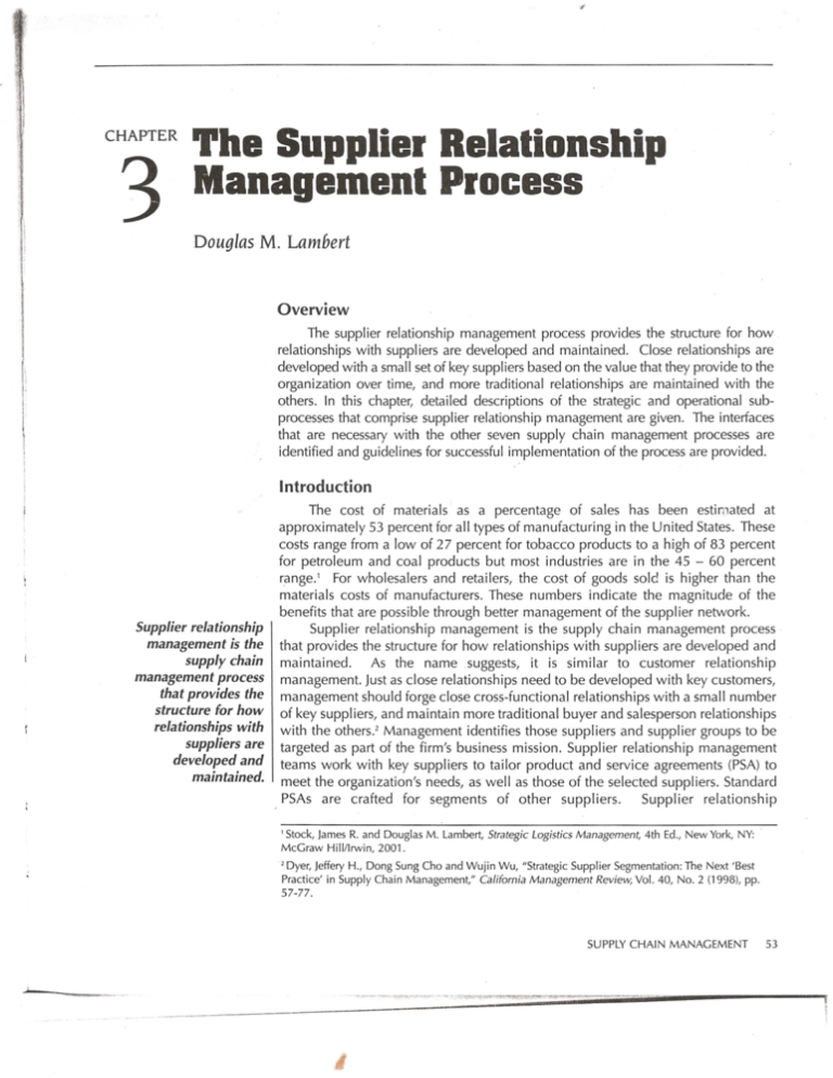dissertation on supplier relationship management