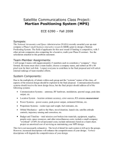 Satellite Communications Class Project: Martian Positioning System