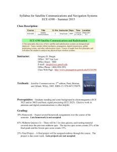 Syllabus for Satellite Communications and Navigation Systems ECE