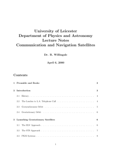 University of Leicester Department of Physics and Astronomy