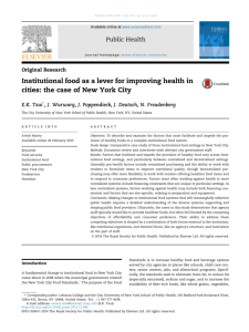 Institutional food as a lever for improving health in cities: the case of