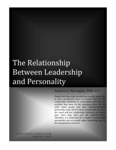 The Relationship Between Leadership and - lead