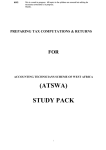 ATSWA Study Pack - Preparing Tax Computation