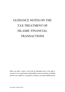 Guidance notes on the tax treatment of Islamic financial transactions