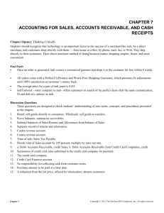 chapter 7 accounting for sales, accounts receivable, and cash receipts