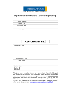 ASSIGNMENT No. - Department of Electrical and Computer