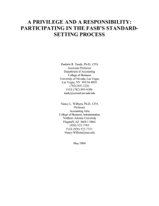 participating in the fasb's standard- setting process
