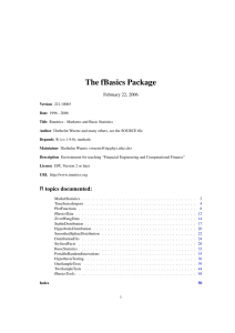 The fBasics Package