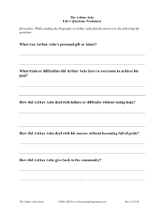The Arthur Ashe Life's Questions Worksheet