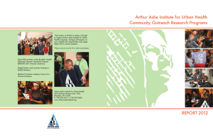 2012 Community Outreach Report - Arthur Ashe Institute for Urban