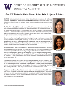 Four UW Student-Athletes Named Arthur Ashe Jr. Sports Scholars