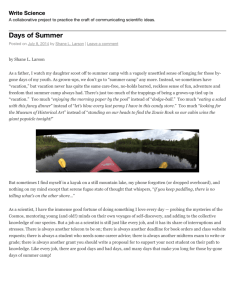 Days of Summer - Aspen Center for Physics
