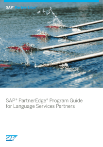 SAP PartnerEdge Partner Guide for Language Service Partners