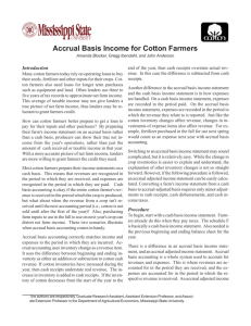 Accural Basis Income for Cotton Farmers