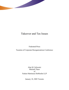 Takeover and Tax Issues