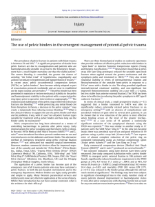 The use of pelvic binders in the emergent management of potential