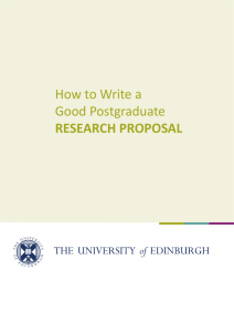 How to Write a Good Postgraduate RESEARCH PROPOSAL