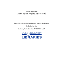 Anne Tyler Papers, 1958-2010