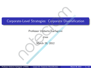 Corporate-Level Strategies: Corporate Diversification