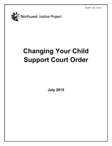 Changing Your Child Support COURT Order