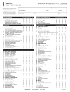 200-Point Vehicle Inspection Checklist