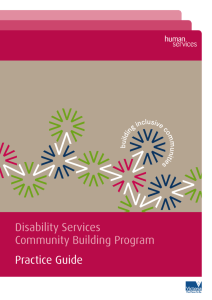 Disability Services Community Building Program Practice Guide