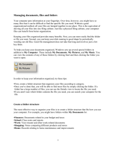 Managing documents, files and folders