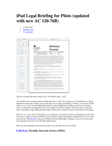 iPad Legal Briefing for Pilots (updated with new AC 120-76B)