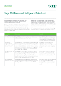 Sage 200 Business Intelligence Datasheet
