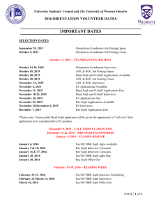 important dates - Western Orientation