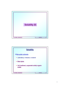 Solubility (II)