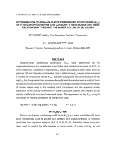 determination of octanol-water partitioning coefficients (kow)