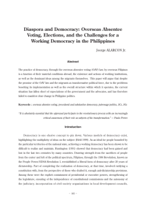 Diaspora and Democracy: Overseas Absentee Voting, Elections