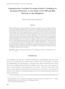 Communication Variables Favoring Celebrity Candidates in