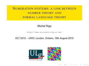 Numeration systems: a link between number theory and formal