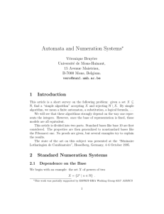 Automata and Numeration Systems