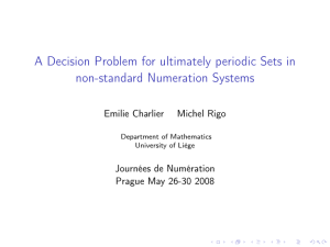 A Decision Problem for ultimately periodic Sets in non