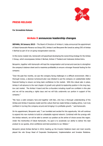 PRESS RELEASE AirAsia X announces leadership changes