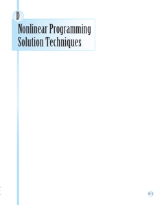 D Nonlinear Programming Solution Techniques