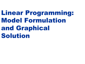 Linear Programming: Model Formulation and Graphical
