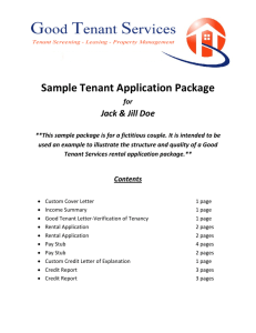 Sample Tenant Application Package