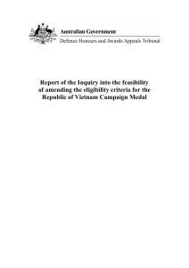 Report of the Inquiry into the feasibility of amending the eligibility