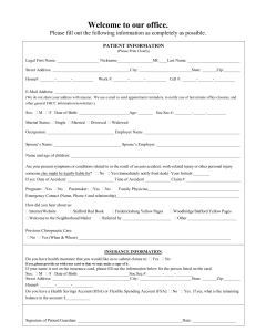 New Patient Form - Family Healthcare Chiropractic Center